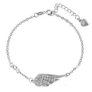 Sterling Silver Cubic Zirconia Angel Wing Bracelet